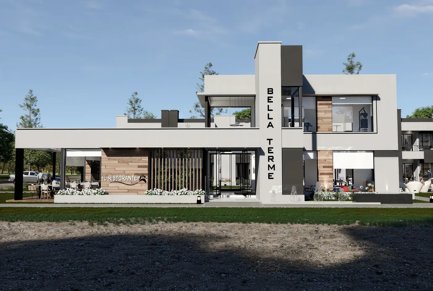 Espacios exteriores de Bella Terme — comprar departamento financiado en Termas Chajarí